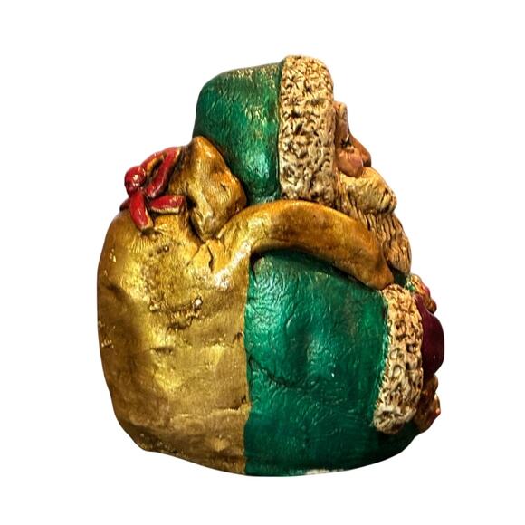 Vintage '90's Roly Poly Resin Santa Claus, Hand Painted, EUC - Picture 3 of 5